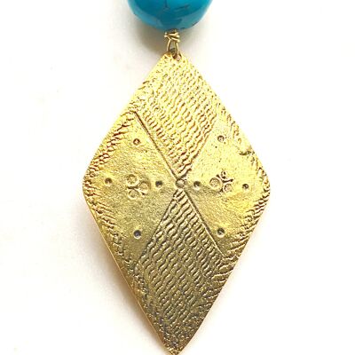 Turquoise Brass Necklace