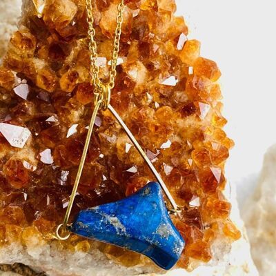 Lapis Lazuli Brass Necklace