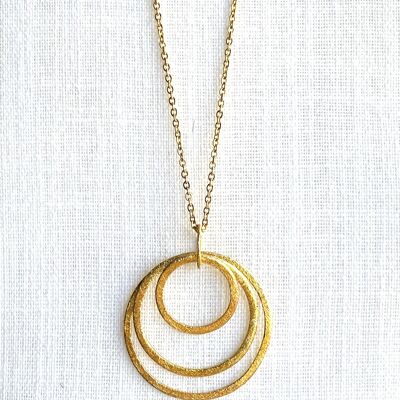 Gold Necklace three Circles