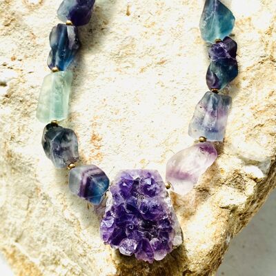 Amethyst and Fluorite Necklace