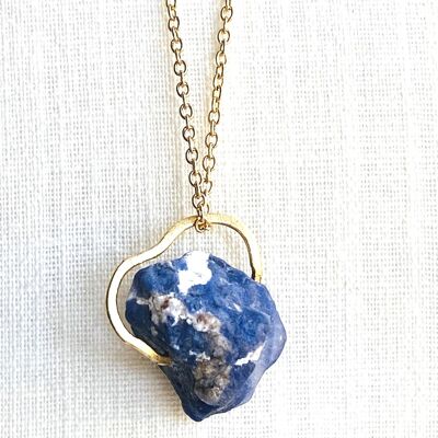 Sodalite Gold Necklace