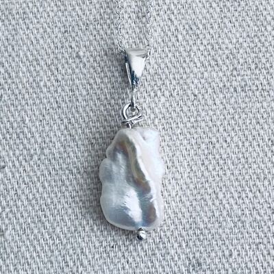 Silver Necklace Mother of Pearl