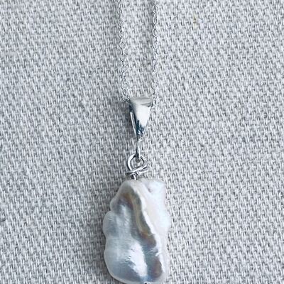 Silver Necklace Mother of Pearl