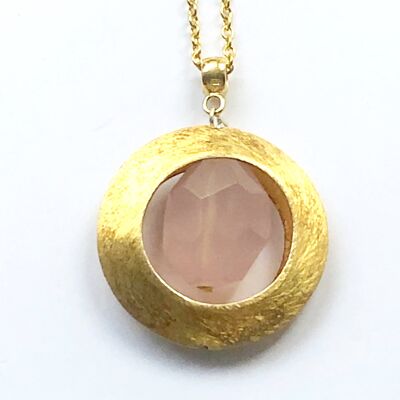 Rose Quartz Gold Necklace