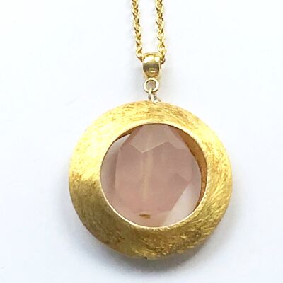 Rose Quartz Gold Necklace