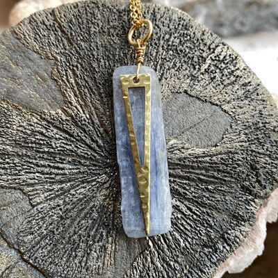 Kyanite (Blue) and Brass Necklace