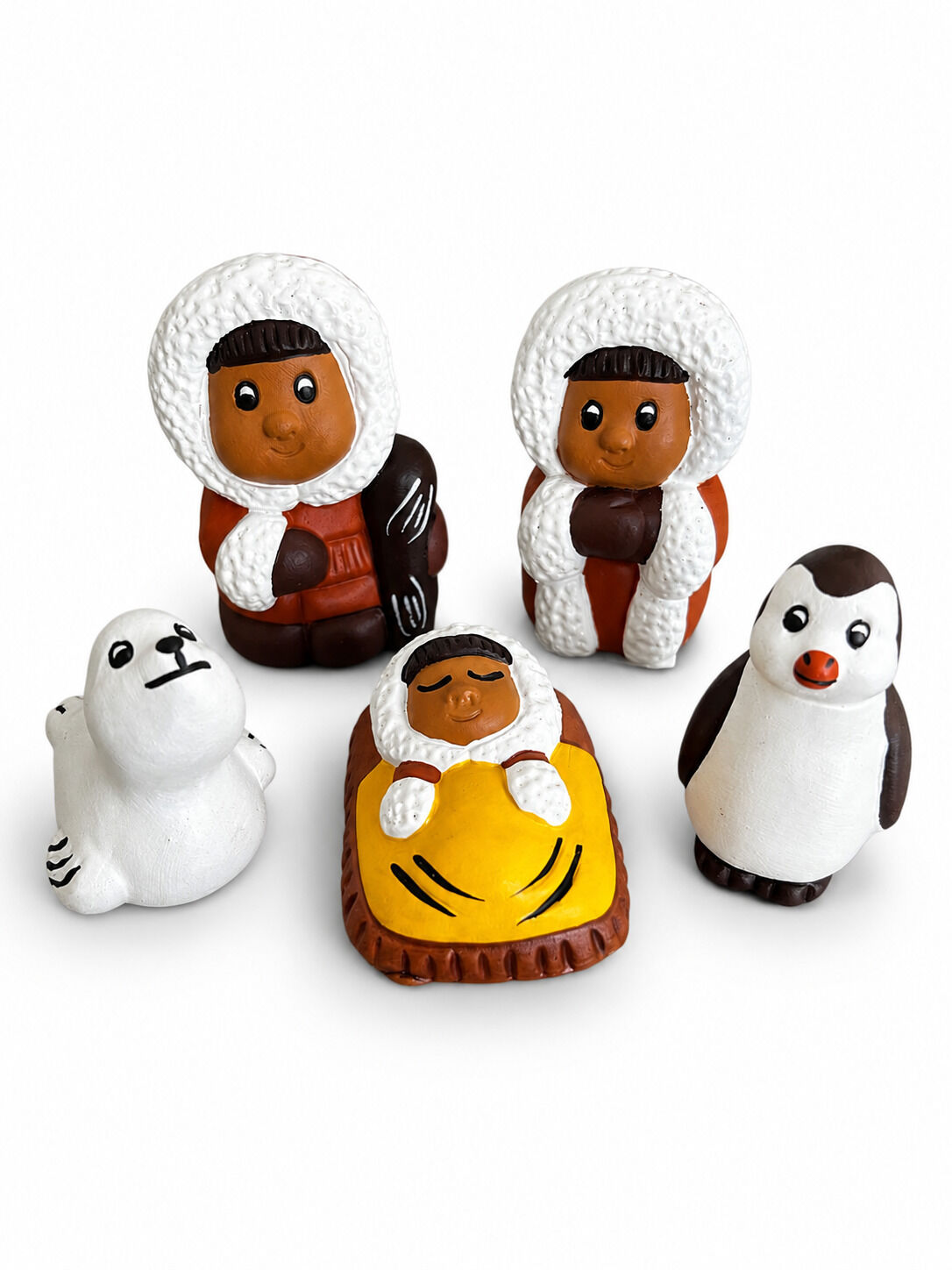 Handmade Nativity Scene - Eskimos - 5 Pieces