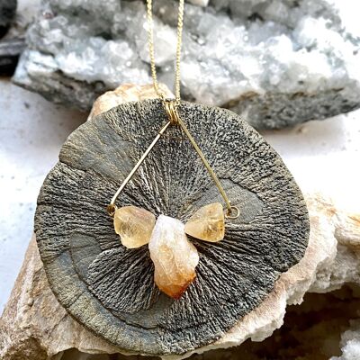 Citrine and Brass Necklace