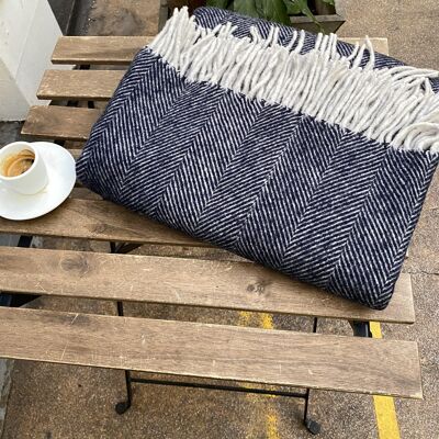 Recycled Wool Blanket  Herringbone