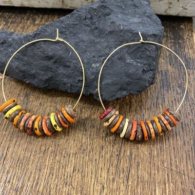 Multicolour Brass Hoops