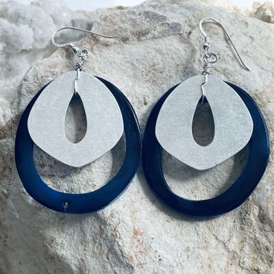 Blue and Silver Earrings