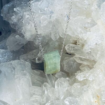 Aquamarine (green) Sterling Silver Necklace