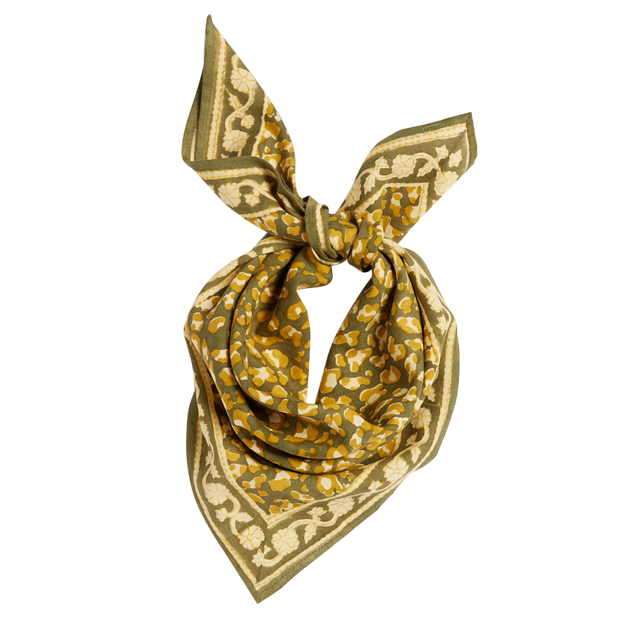 Kleiner indischer Schal – Khaki-Leopardenmuster