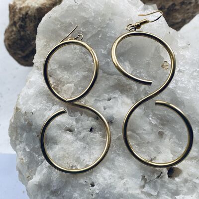 Brass Spiral Earrings