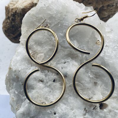 Brass Spiral Earrings