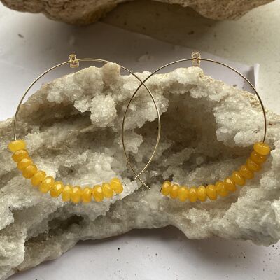 Agate (Yellow) Gold Filled Hoops Earrings