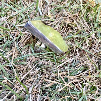 Prehnite Sterling Silver Ring