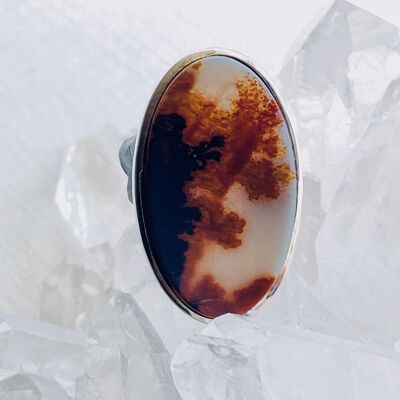 Brown Agate Sterling Silver Ring