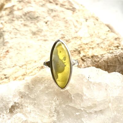 Prehnite (yellow) Sterling Silver Ring