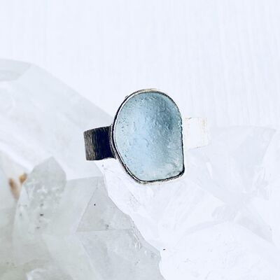 Recycled Glass Sterling silver Ring