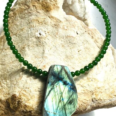 Labradorite and Jade (Nephrite) Necklace