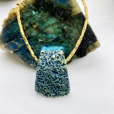 Blue Aura Gold Necklace