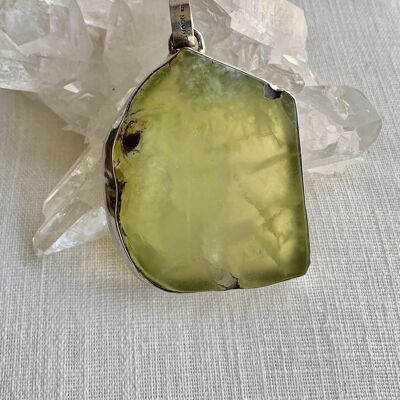 Prehnite (Yellow) Sterling Silver Necklace