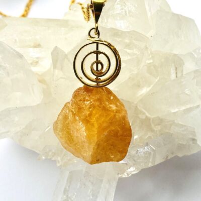 Citrine Gold on Silver Necklace