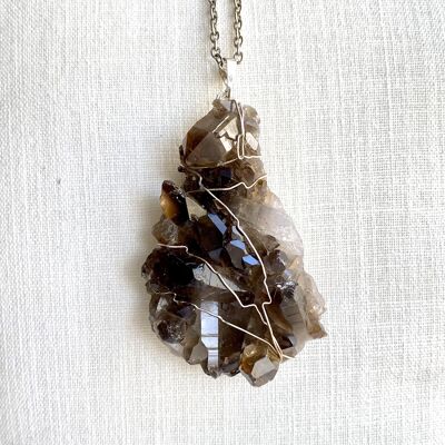 Quartz (Smokey Quartz) Silver Necklace