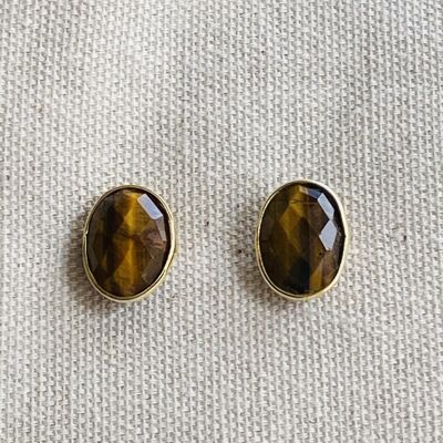 Tiger´s Eye Gold on Silver Studs