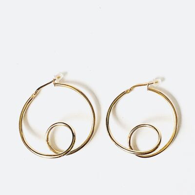 Earrings Hoops Gold on Silver