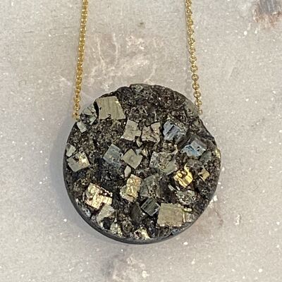 Pyrite with Shungite Goldfilled Necklace