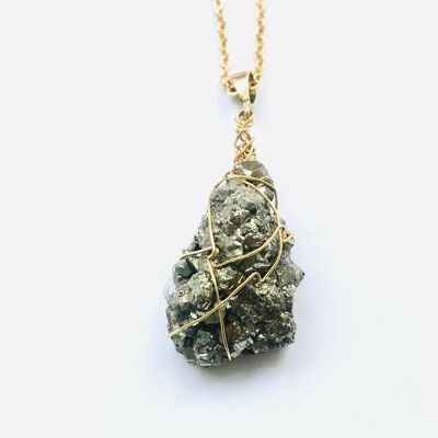 Pyrite Gold on Silver Pendant