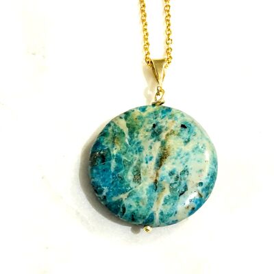 Opal (Blue and Green) Gold Necklace
