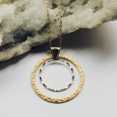 Gold on Silver and Sterling Silver Necklace