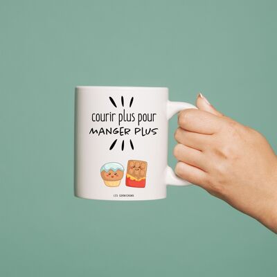 Mug run more to eat more - humor mug - sports gift