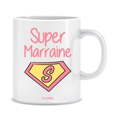 Tazza super madrina - tazza decorata in Francia