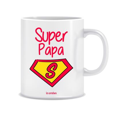 Taza súper papá - taza decorada en Francia - regalo - cumpleaños, Día del Padre, nacimiento