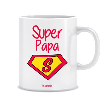Mug super papa - mug décoré en France - cadeau - anniversaire, fête des pères, naissance 1