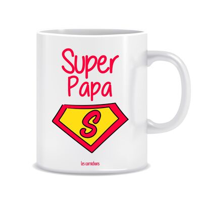 Super-Papa-Tasse – in Frankreich dekorierte Tasse – Geschenk – Geburtstag, Vatertag, Geburt
