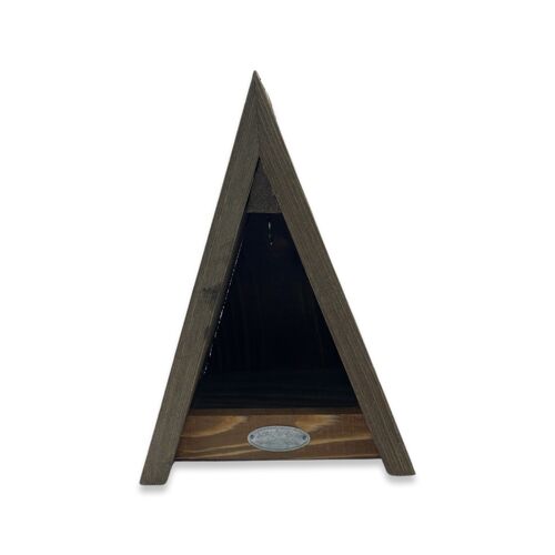 Driehoekig houten vogel voederhuis
