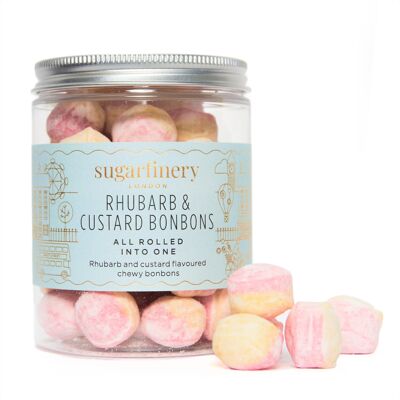 Pretty Posh Treats Bonbons à la rhubarbe et à la crème pâtissière Sweet Jar