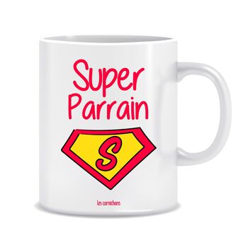 Mug Super Parrain - mug décoré en France 1