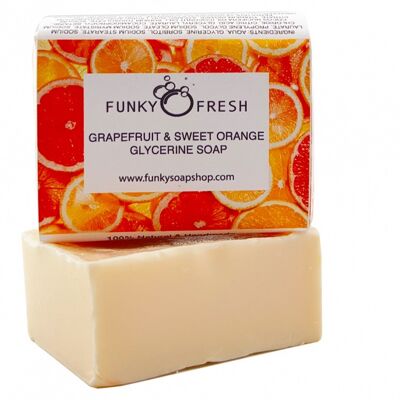Grapefruit & Sweet Orange Glycerine Soap, 100% Natural & Handmade, 95g