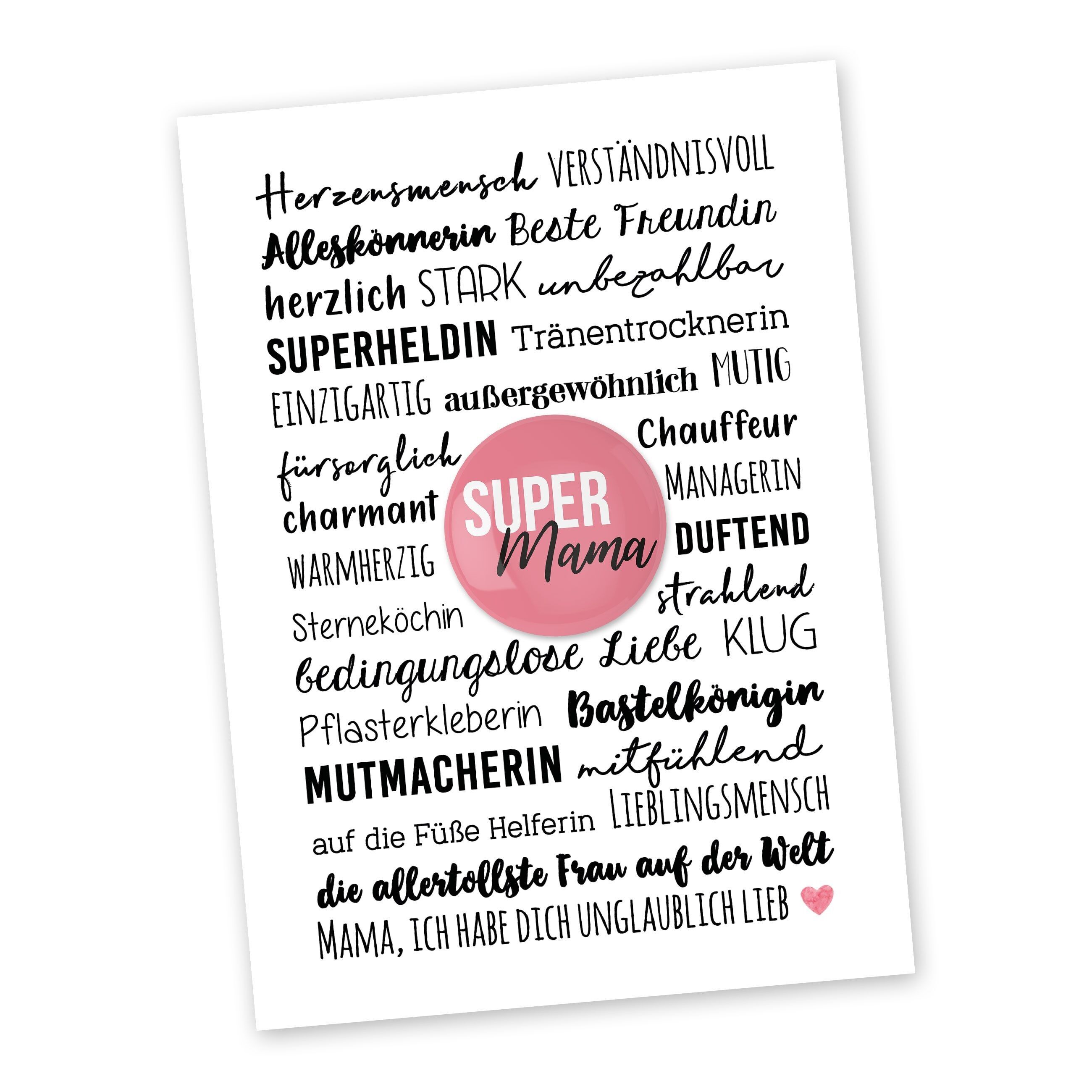 Carte postale + bouton unique - set 17