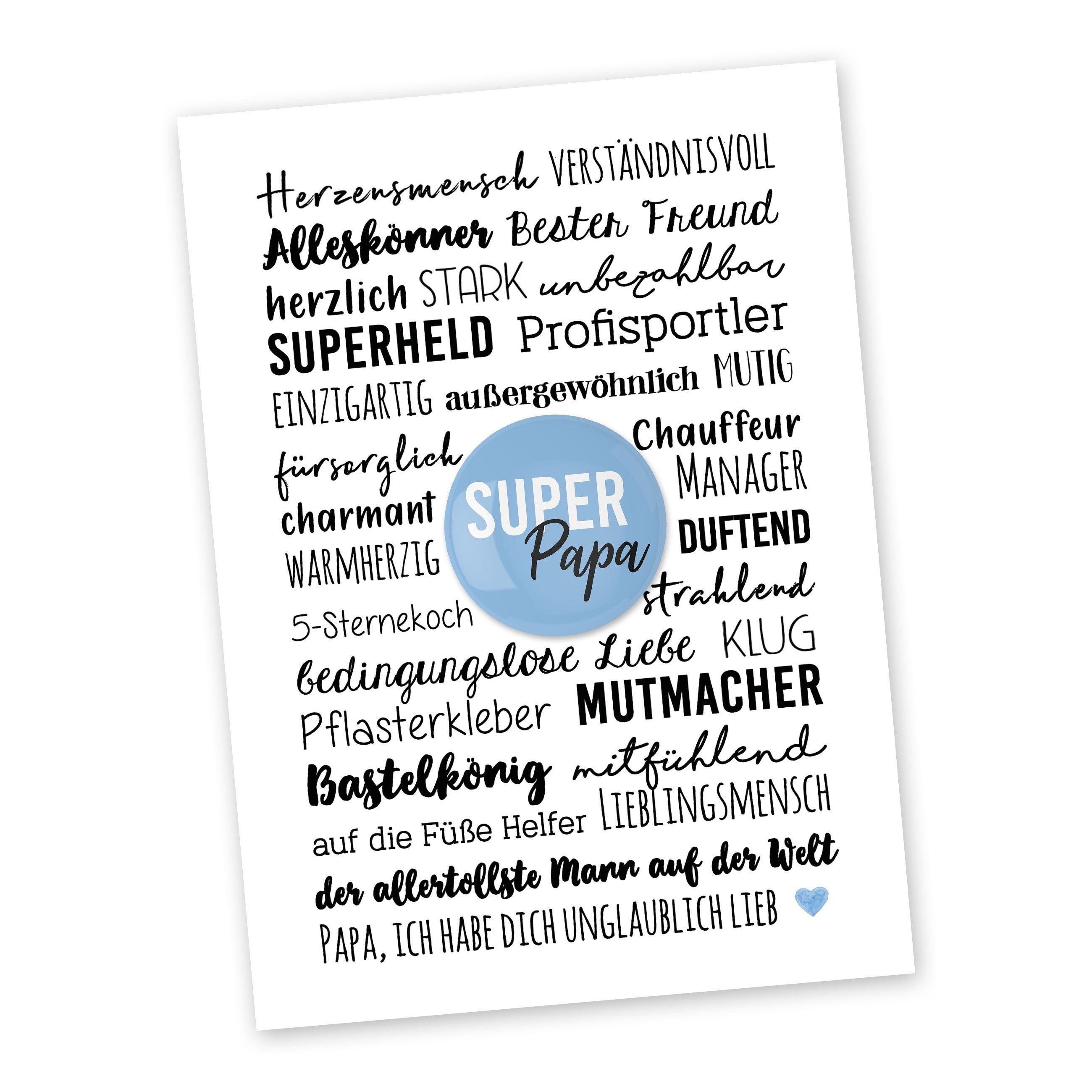 Carte postale + bouton unique - set 19