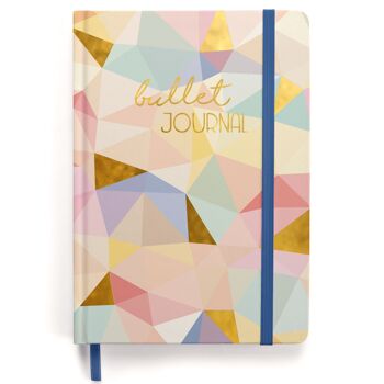 Premium Bullet Journal Starter Set - (Géométrique) - Carnet A5 pointillé | 192 pages papier pointillé épaisseur 120g/m² | avec grille de points 1