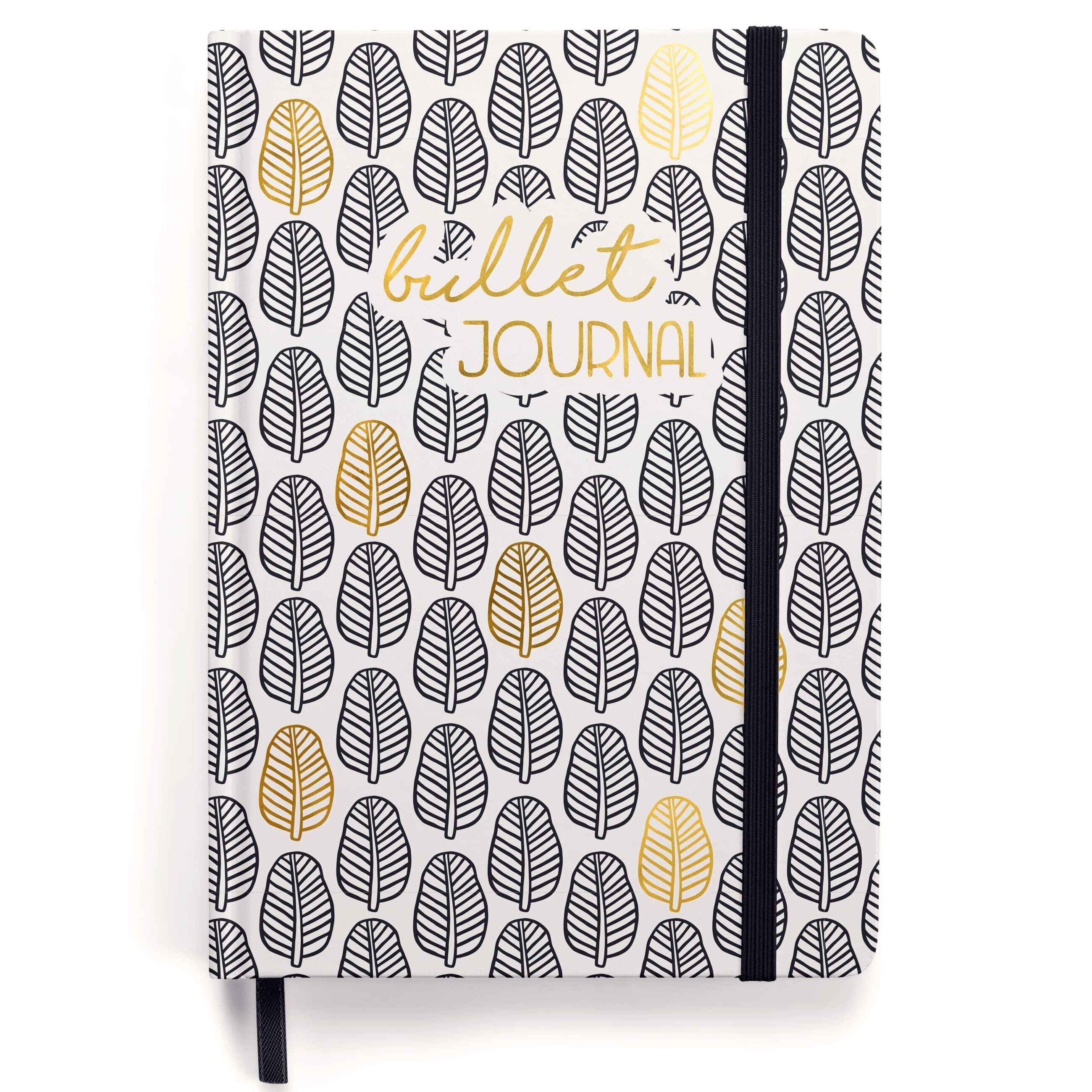 Premium Bullet Journal Starter Set - (Schwarz Weiß) - Notizbuch A5 gepunktet | 192 Seiten dickes 120g/m² dotted Papier | mit Punkteraster