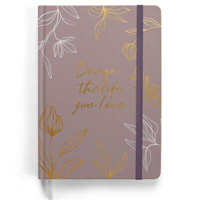 Premium Bullet Journal Starter Set - (Viola) - Quaderno A5 punteggiato | 192 pagine di carta punteggiata spessa 120 g/m² | con griglia a punti, tasca triangolare, istruzioni e altro