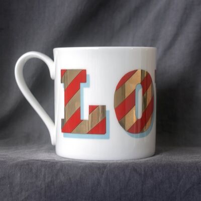 Love stripe mug